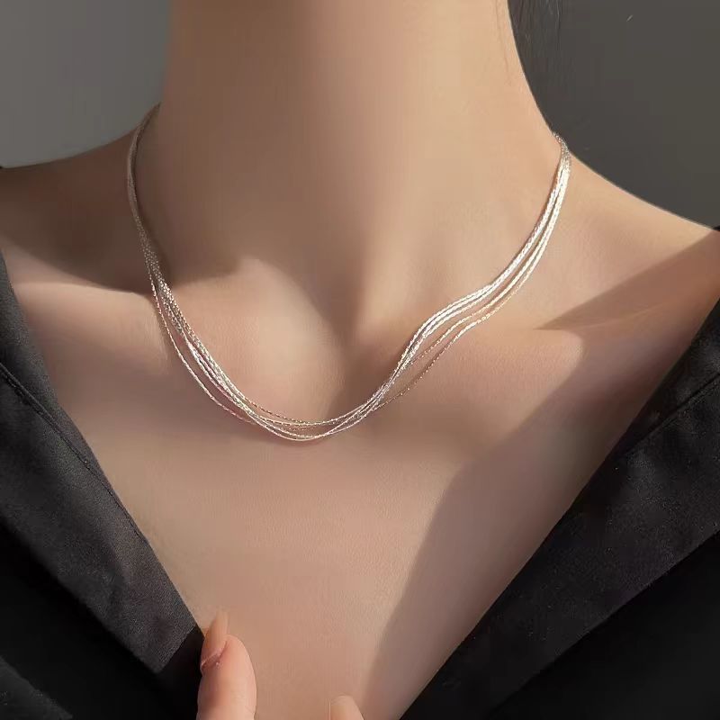 Multi-layer Small Snake Bone Necklace Simple Special-interest Design Cold Style Temperament Clavicle Chain